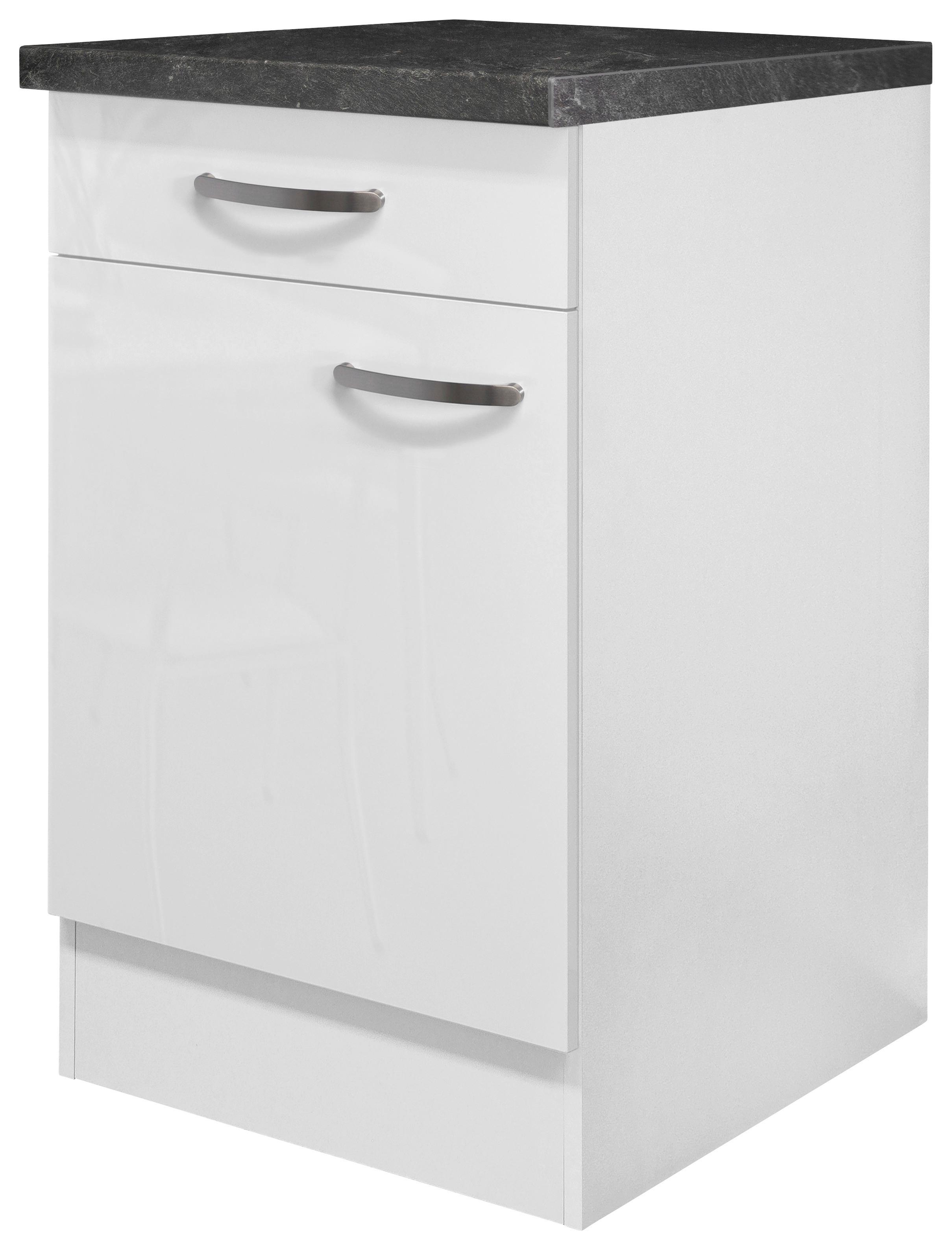 Kuhinjska Spodnja Omarica Alba, Bela, Š. 50 Cm - barve nerjavečega jekla/bela, Moderno, kovina/leseni material (50/86/60cm) - FlexWell