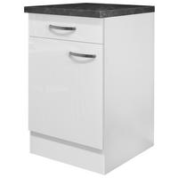 Kuhinjski Donji Element Alba Us50 - bijela/boje oplemenjenog čelika, Moderno, drvni materijal/metal (50/86/60cm)