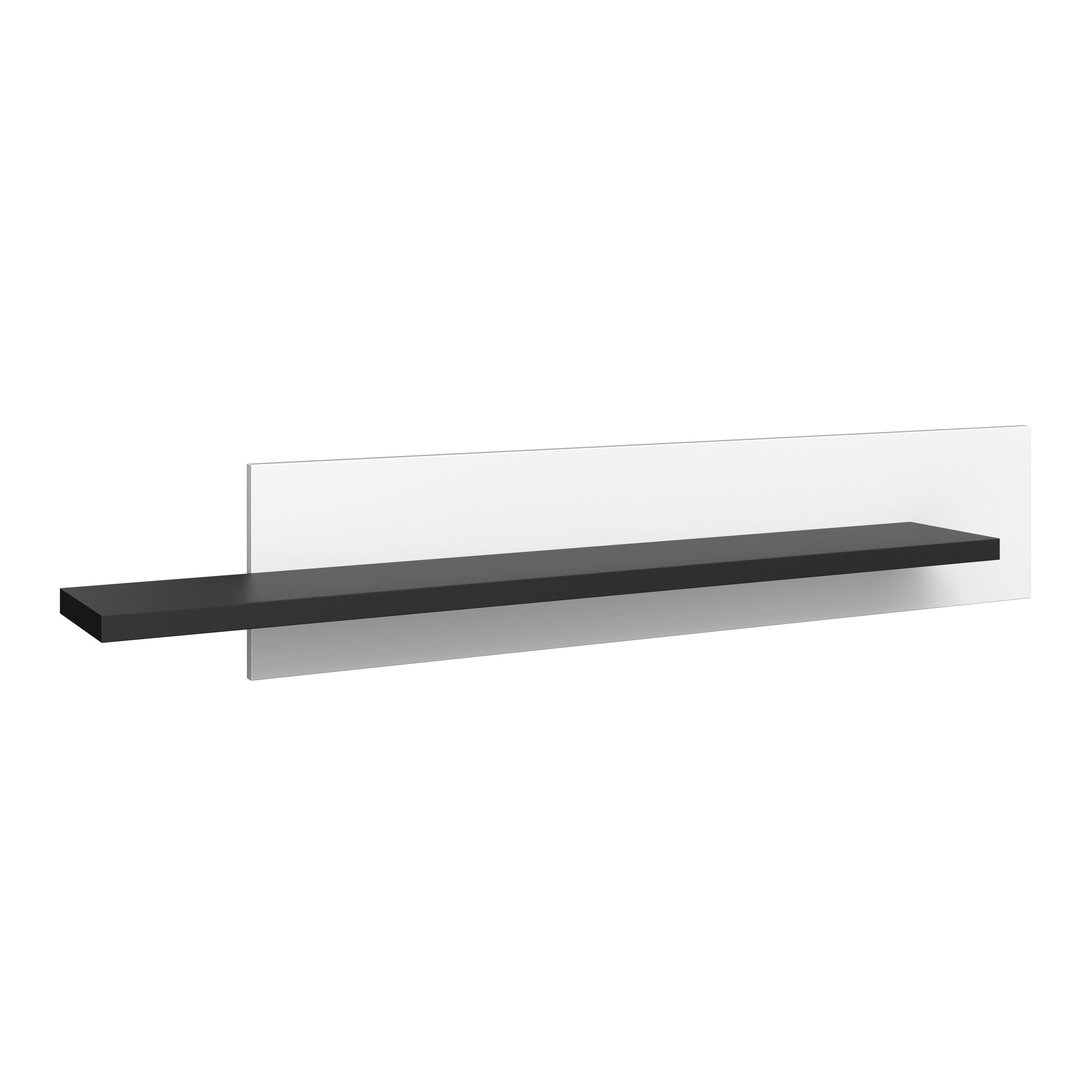 Zidna Polica Ambiente Plus - bela/antracit, Moderno, pločasti materijal (140/25/20cm) - Modern Living