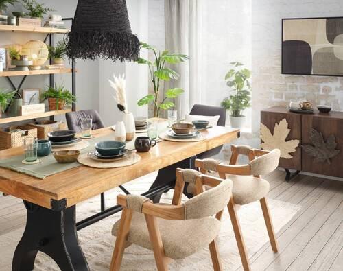 Untersetzerset Nora in Naturfarben, 4-teilig - Hellbraun, MODERN, Naturmaterialien (10/4cm)