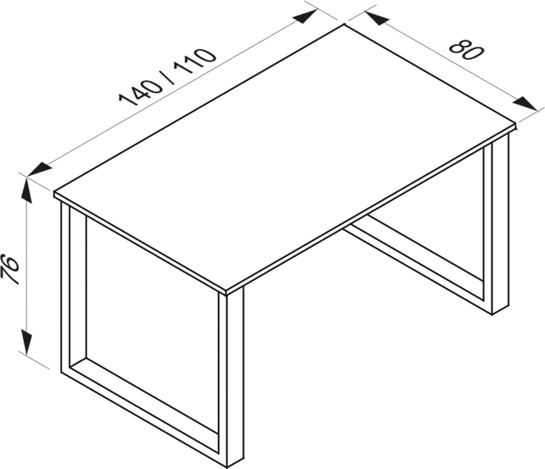 Pisalna Miza Lona, Bela - bela, Moderno, kovina/leseni material (140/80/76cm) - MID.YOU