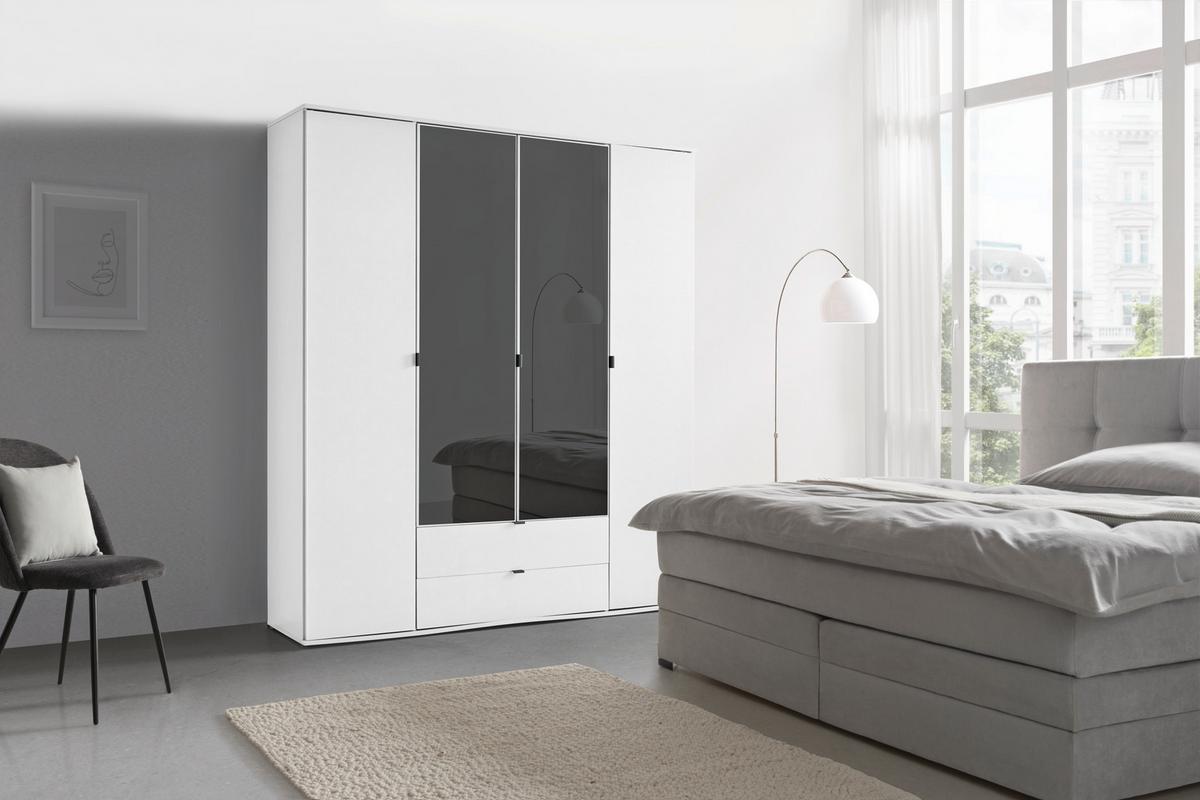 Drehtürenschrank Avila Weiß - Weiss, Konventionell, Glas/Holzwerkstoff (181/194/53cm) - Mömax