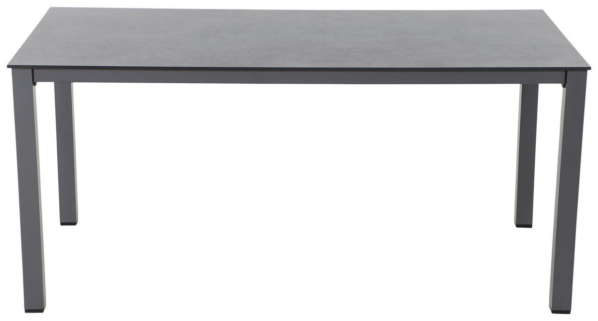 Loungegarnitur 5-tlg Velia aus Metall - Anthrazit/Schwarz, KONVENTIONELL, Keramik/Textil - Gardenson