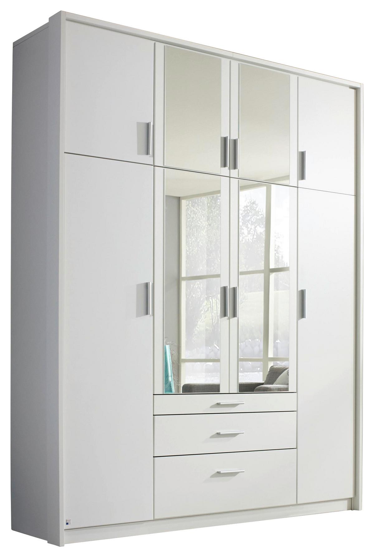 Ormar S Klasičnim Vratima Hildesheim - bijela/prozirno, Design, staklo/drvni materijal (185/231/56cm) - Modern Living