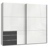 Schwebetürenschrank Level 36D ca. 250 cm Graphitfarben/Weiß - Chromfarben/Weiß Hochglanz, MODERN, Holzwerkstoff/Metall (250/216/65cm) - MID.YOU