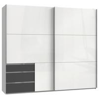 Schwebetürenschrank Level 36D ca. 250 cm Graphitfarben/Weiß - Chromfarben/Weiß Hochglanz, MODERN, Holzwerkstoff/Metall (250/216/65cm) - MID.YOU