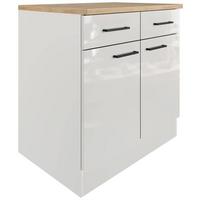 Kuhinjska Spodnja Omarica Levi, Svetlo Siva, Š. 80 Cm - črna/siva, Moderno, kovina/leseni material (80/86/60cm) - FlexWell
