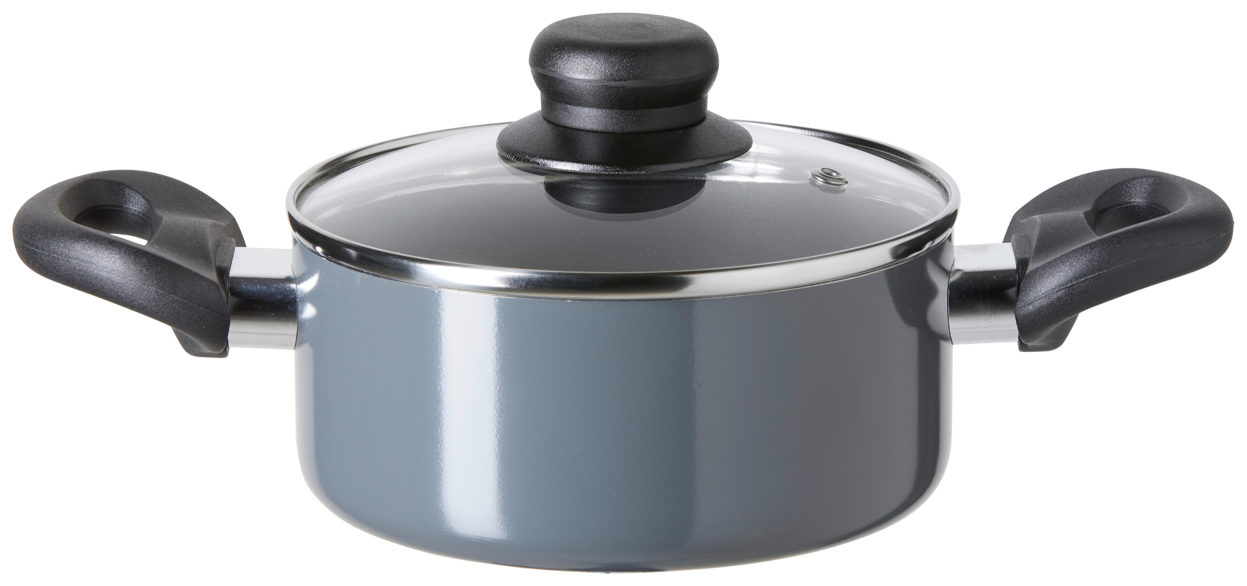 Kochtopf Basic Ø ca. 16cm - Klar/Silberfarben, Konventionell, Glas/Kunststoff (16/7cm) - Modern Living