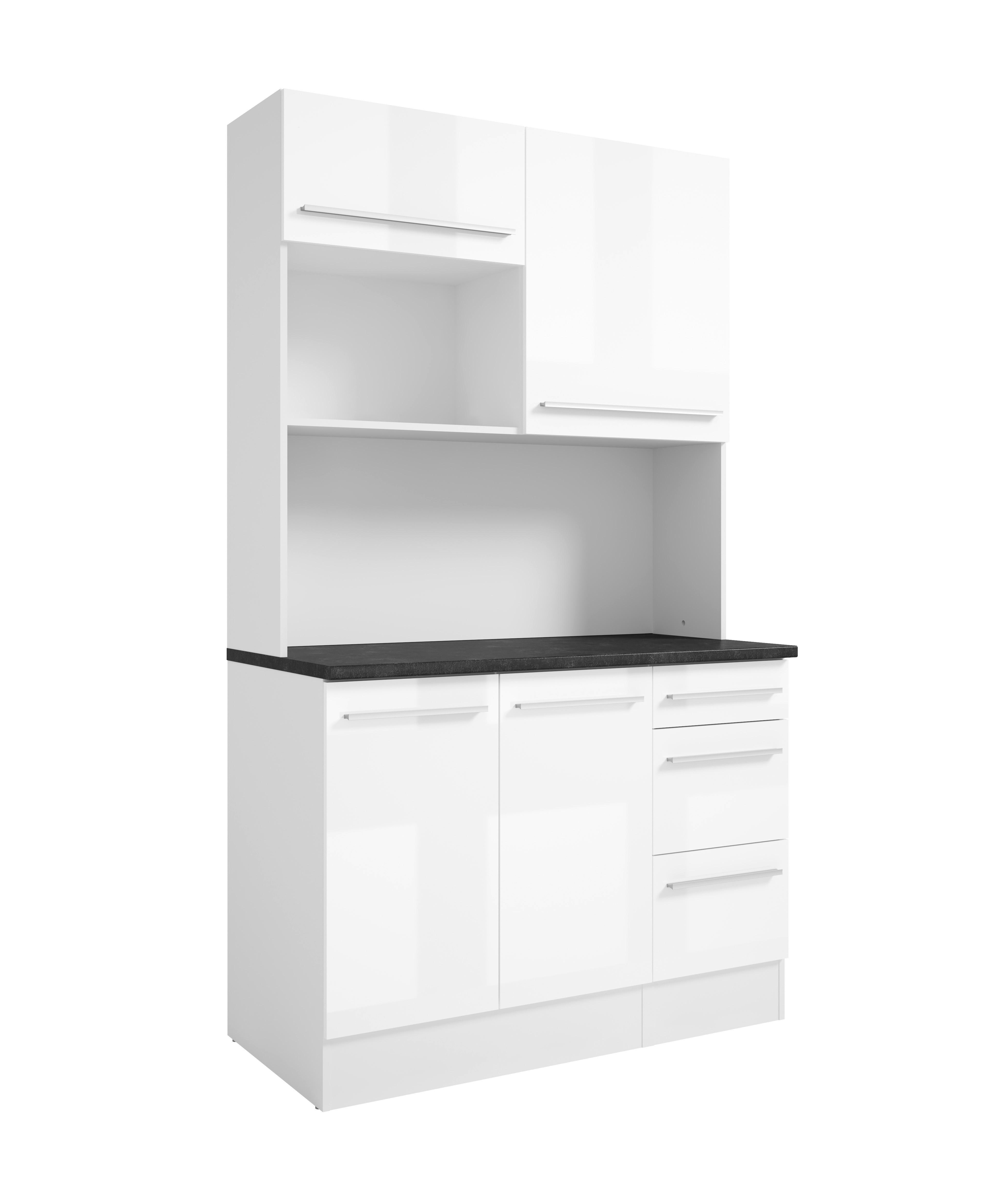 BUFET JAZZ BUFFET - biały wysoki połysk/kolor srebrny, Lifestyle, materiał drewnopochodny/tworzywo sztuczne (120/211/60cm) - MID.YOU