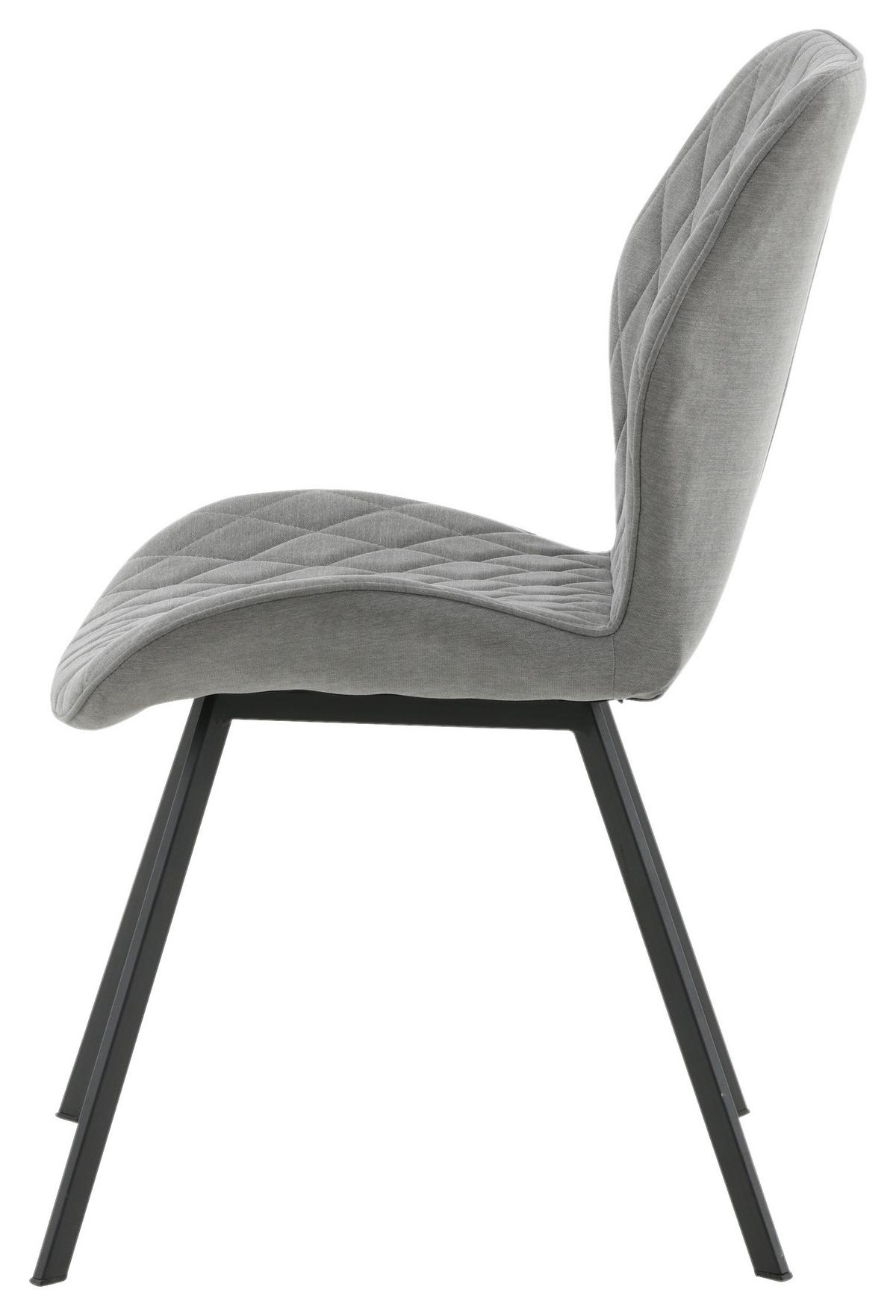 STUHL-SET GEMMA - Schwarz/Grau, Design, Textil/Metall (50/90/63cm) - Livetastic