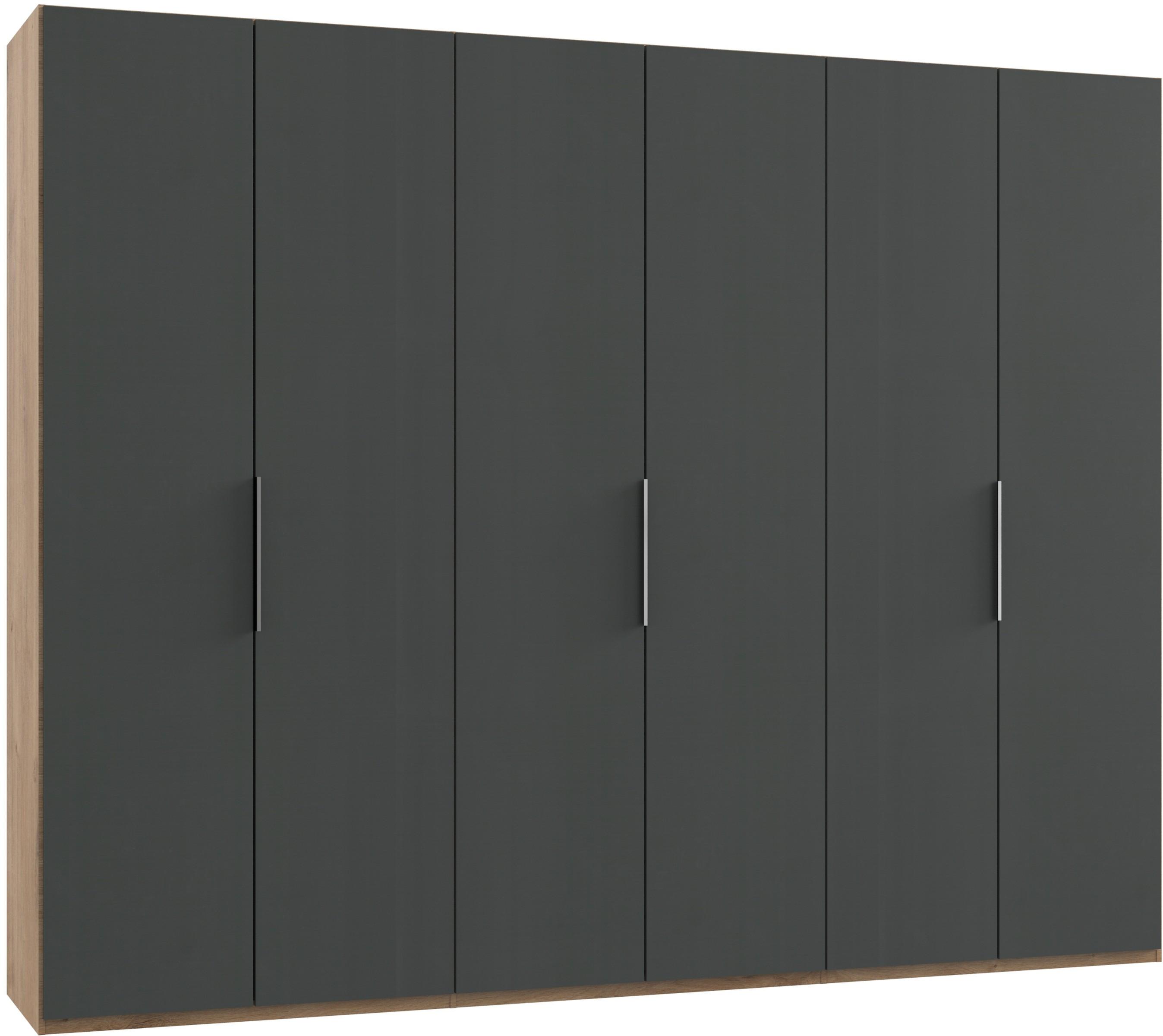 Drehtürenschrank Level 36A ca. 300x236x58cm Graphitfarben - Chromfarben/Eichefarben, MODERN, Holzwerkstoff (300/236/58cm) - MID.YOU