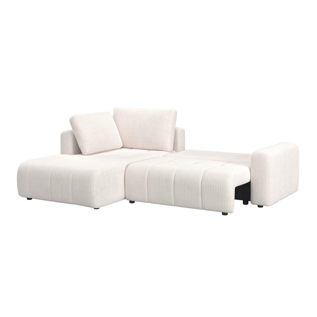 Canapea modulara GIA - alb, Modern, lemn/textil (261/197cm) - Bessagi Home