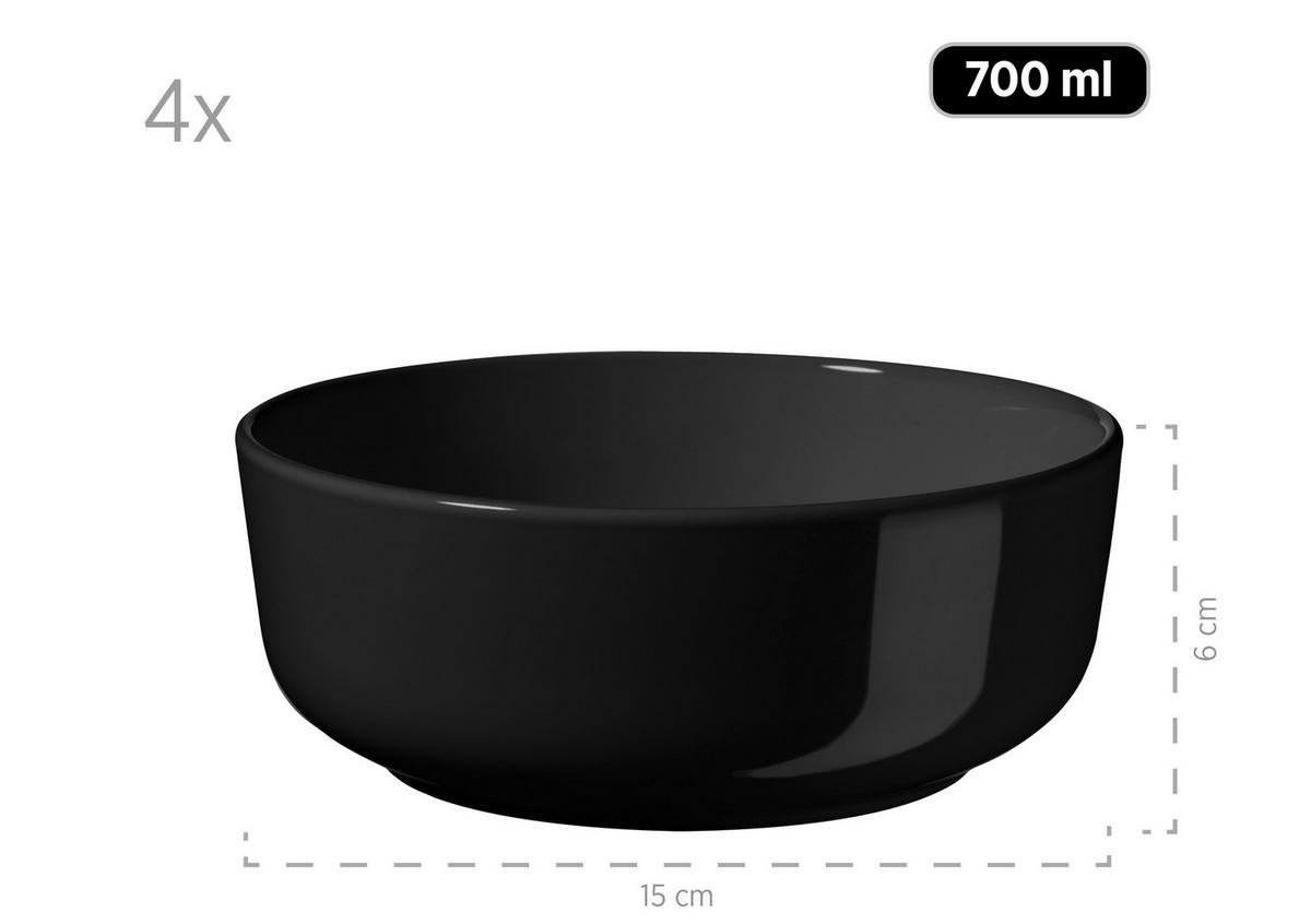 KOMBISERVICE 931961 SCHWARZ POSTSICHER - Schwarz, Basics, Keramik (32/31,5/30cm) - Mäser