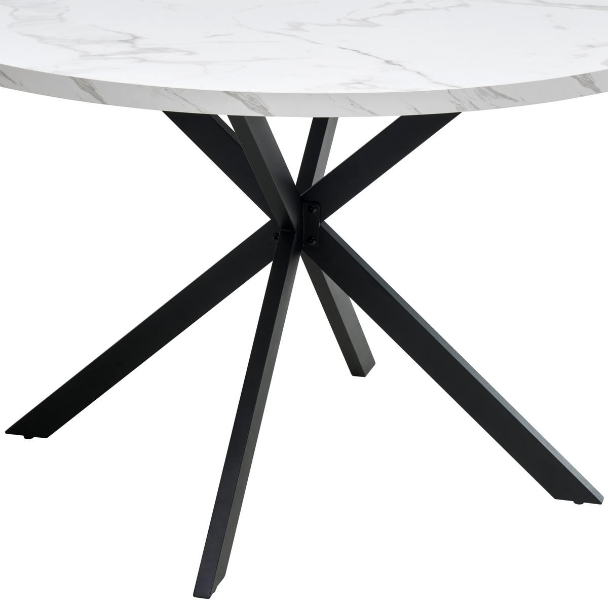 STÓŁ DO JADALNI MONTE - czarny/biały, Modern, materiał drewnopochodny/metal (120/120/75cm) - MID.YOU