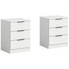 Nachtkästchenset KOPENHAGEN ca.45x60x40cm Weiß - Schwarz/Weiß, MODERN, Holzwerkstoff/Kunststoff (45/60/40cm) - MID.YOU