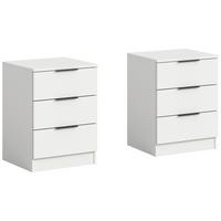 Nachtkästchenset KOPENHAGEN ca.45x60x40cm Weiß - Schwarz/Weiß, MODERN, Holzwerkstoff/Kunststoff (45/60/40cm) - MID.YOU