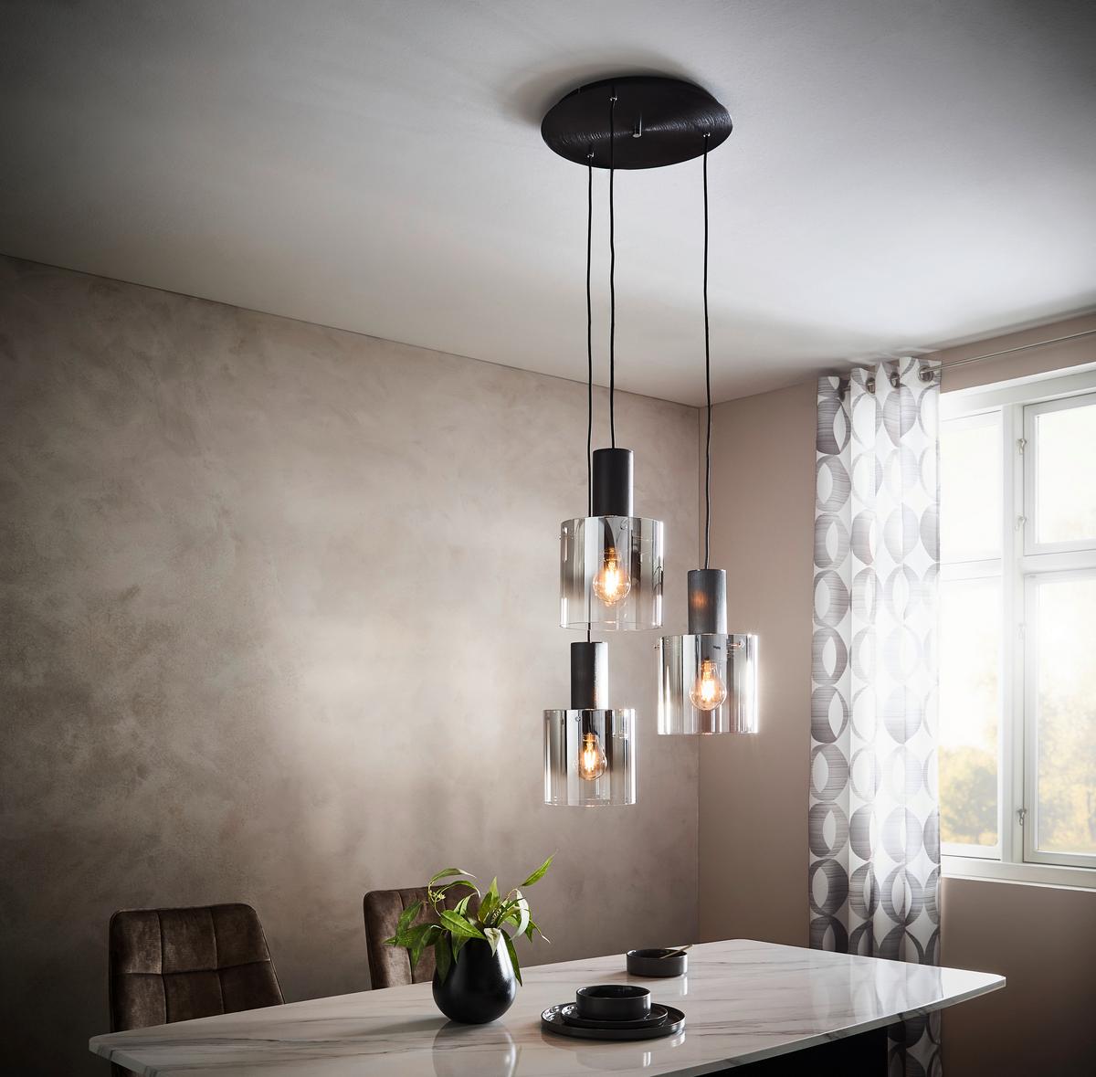 LAMPA WISZĄCA 91069A93 ALESUND - czarny, Design, metal/szkło (50/200cm) - Dieter Knoll