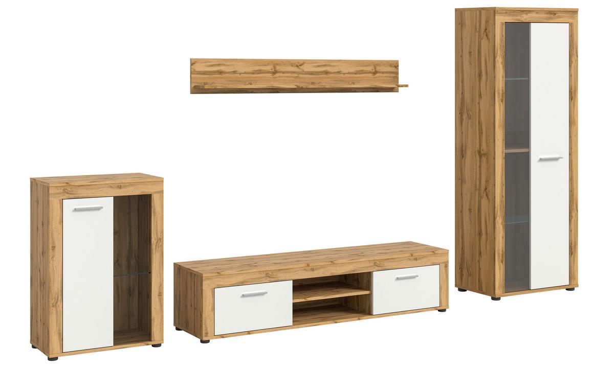 ANSAMBLU MOBILIER CAMERA DE Z JAM - stejar Wotan, Design, sticlă/material pe bază de lemn (310/169/35cm) - Modern Living