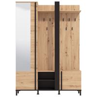 Előszobafal Nino - fekete/Artisan tölgy, Basics, faalapú anyag (134,5/192,5/34,5cm) - Carryhome