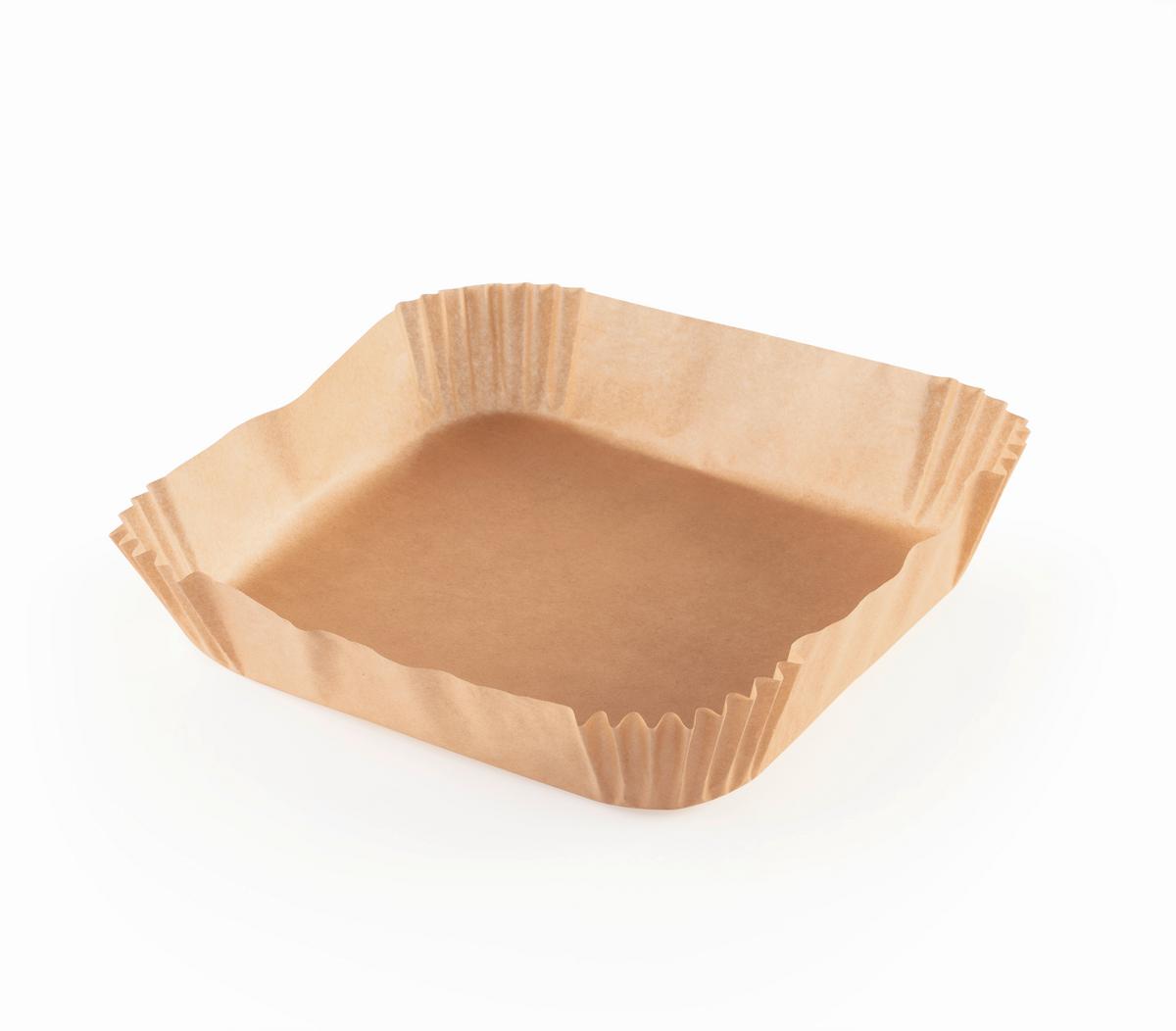 Backpapier Heißluftfritteuse Hellbraun, 100 Stk. - Hellbraun, KONVENTIONELL, Papier (20/20/4,5cm)