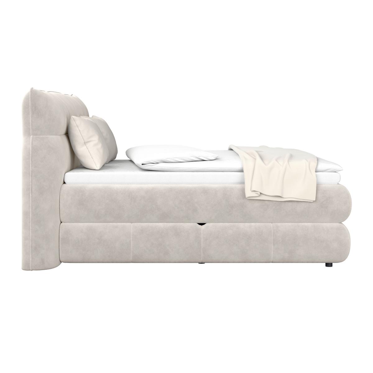 Boxspring Krevet Carmelo - bež/crna, Trend, tekstil/plastika (140/200cm) - Premium Living