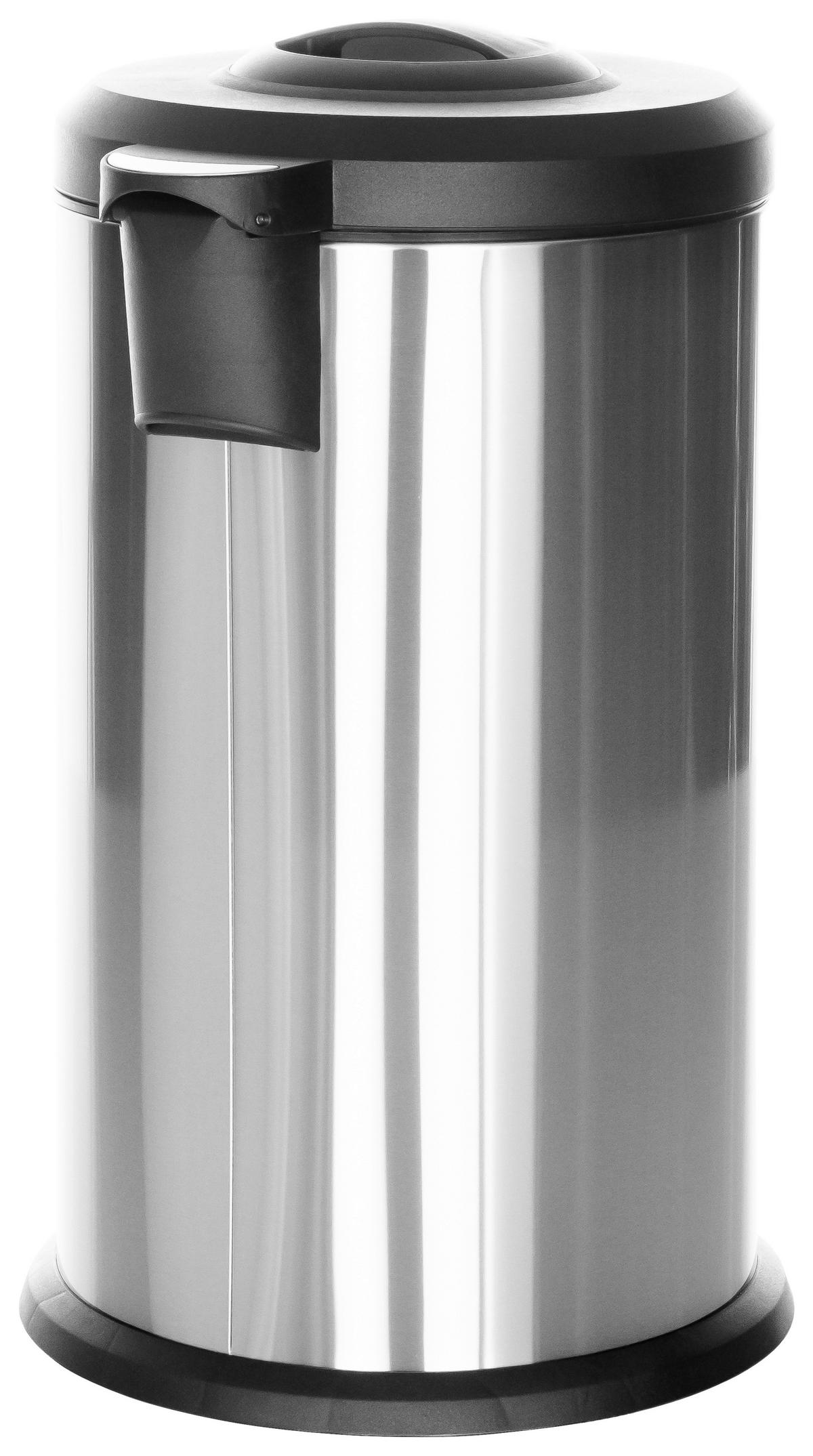 Koš Za Smeti Clean X, 40 L, Srebrna - srebrne barve/črna, Basics, kovina/umetna masa (38/62-96/38cm) - MID.YOU
