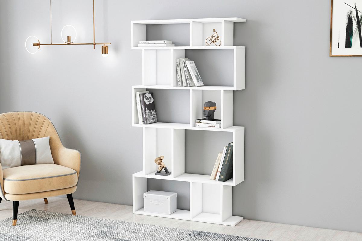 Stenski Regal Eros - bela, Design, leseni material (90/160/22cm) - Livetastic