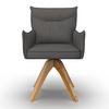 STOL MED ARMSTÖD LORELEI - grå/naturfärgad, Modern, trä/textil (58/87/63cm) - Bessagi Home