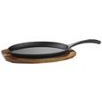 Bratpfanne Steaky inkl. Servierbrett - Schwarz/Naturfarben, KONVENTIONELL, Holz/Metall (37,5/18,5/3,5cm) - Premium Living Bratpfanne Steaky inkl. Servierbrett - Schwarz/Naturfarben, KONVENTIONELL, Holz/Metall (37,5/18,5/3,5cm) - Premium Living