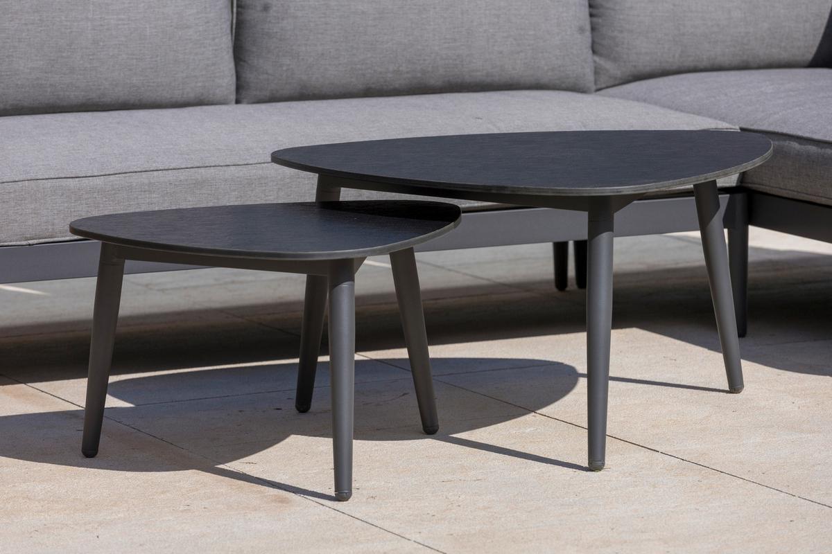 Gartenbeistelltisch July Dunkelgrau ca. 80x42x77,5cm - Dunkelgrau, MODERN, Karton/Metall (80/42/77,5cm)