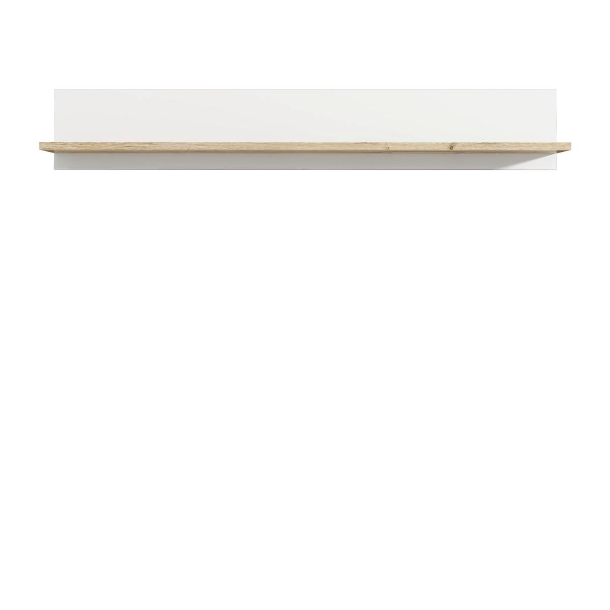 Poliță de perete ELARA - alb/stejar Bianco, Modern, material pe bază de lemn (160/25,6/21,9cm) - Modern Living