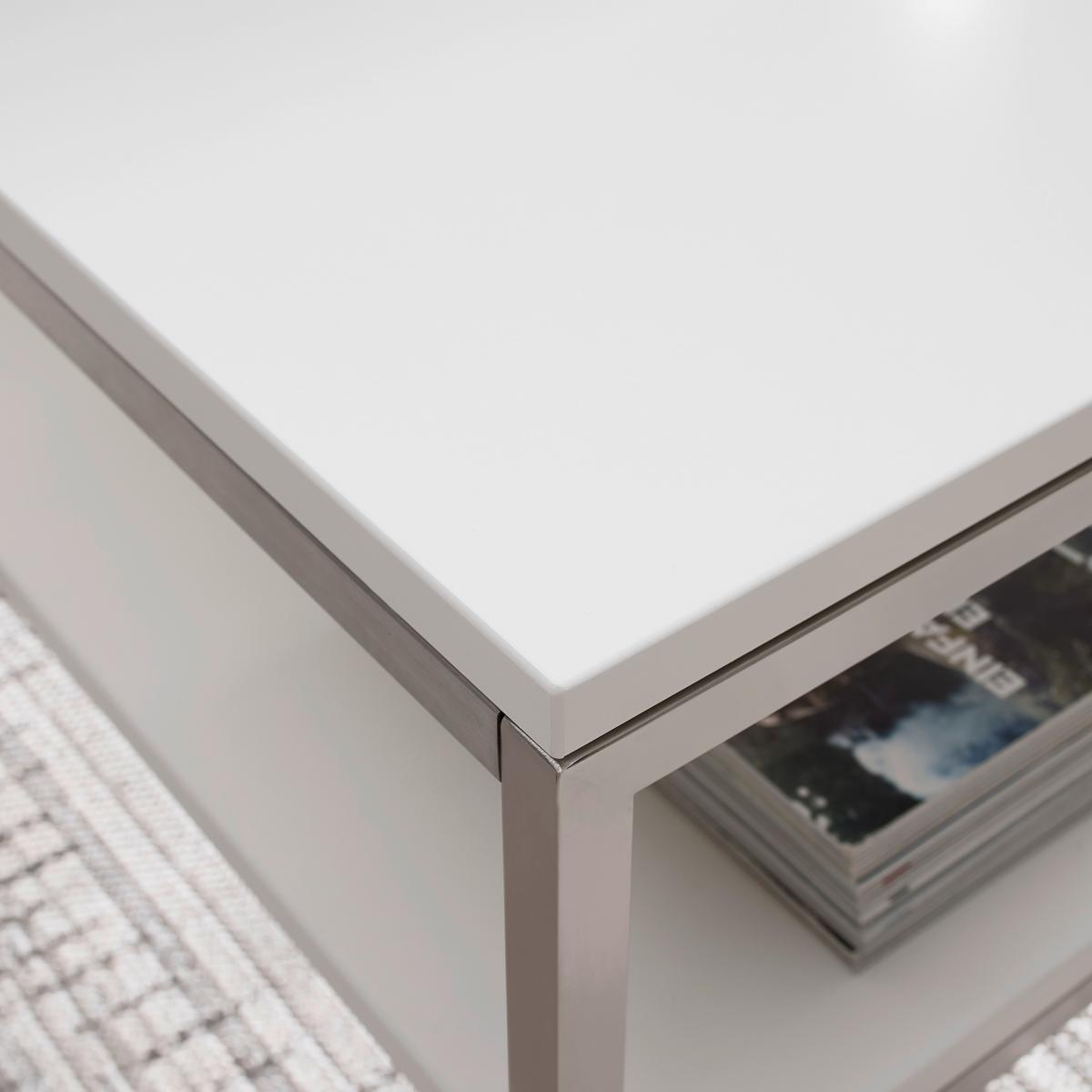Couchtisch Studio 11 in Polarweiß - MODERN, Holzwerkstoff/Metall (110/43/70cm) - Premium Living