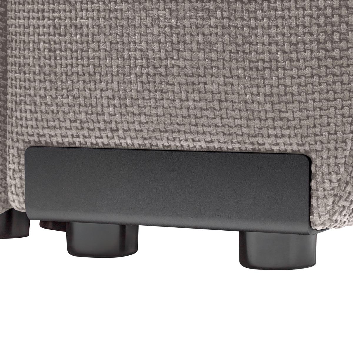 Wohnlandschaft Bolonia Graubraun - Schwarz Hochglanz/Graubraun, MODERN, Textil/Metall (166/93/273cm) - Mömax