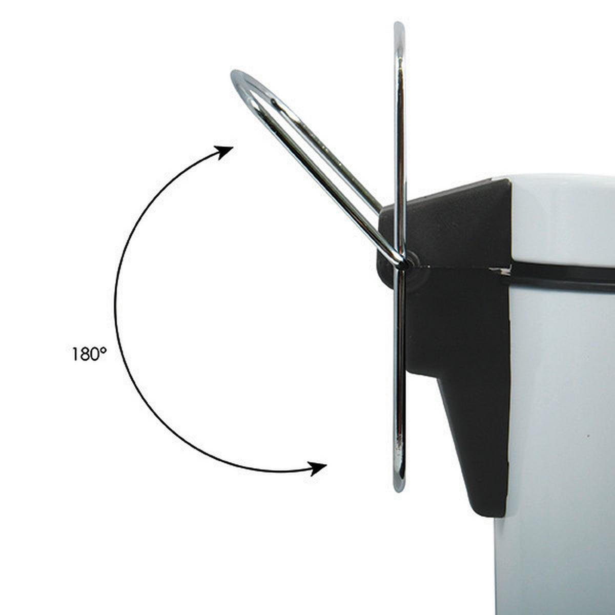 Treteimer 100015 - Weiss/Schwarz, Basics, Kunststoff/Metall (29.5/63.5/29.5cm) - Spirella