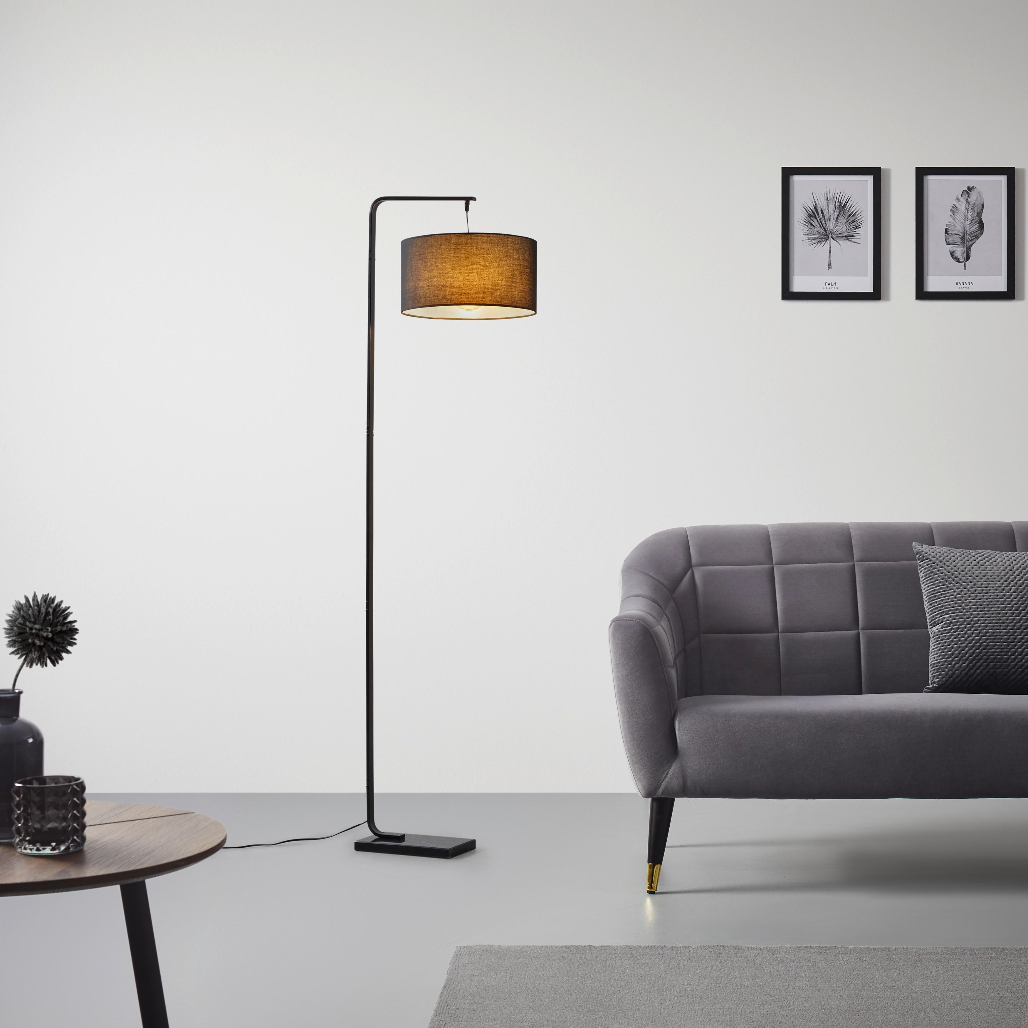 LAMPA STOJĄCA ALARA - czarny, Modern, kamień/metal (45/35/170cm) - Bessagi Home