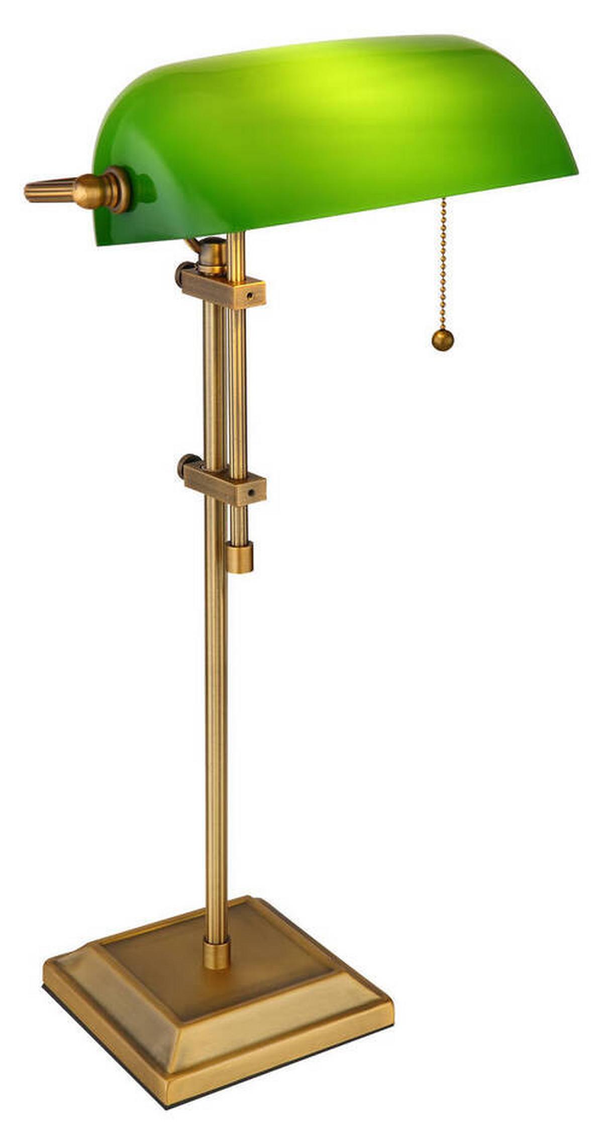 TISCHLEUCHTE 2491N - Weiss/Messingfarben, Konventionell, Glas/Metall (26,5/25/56cm) - Globo