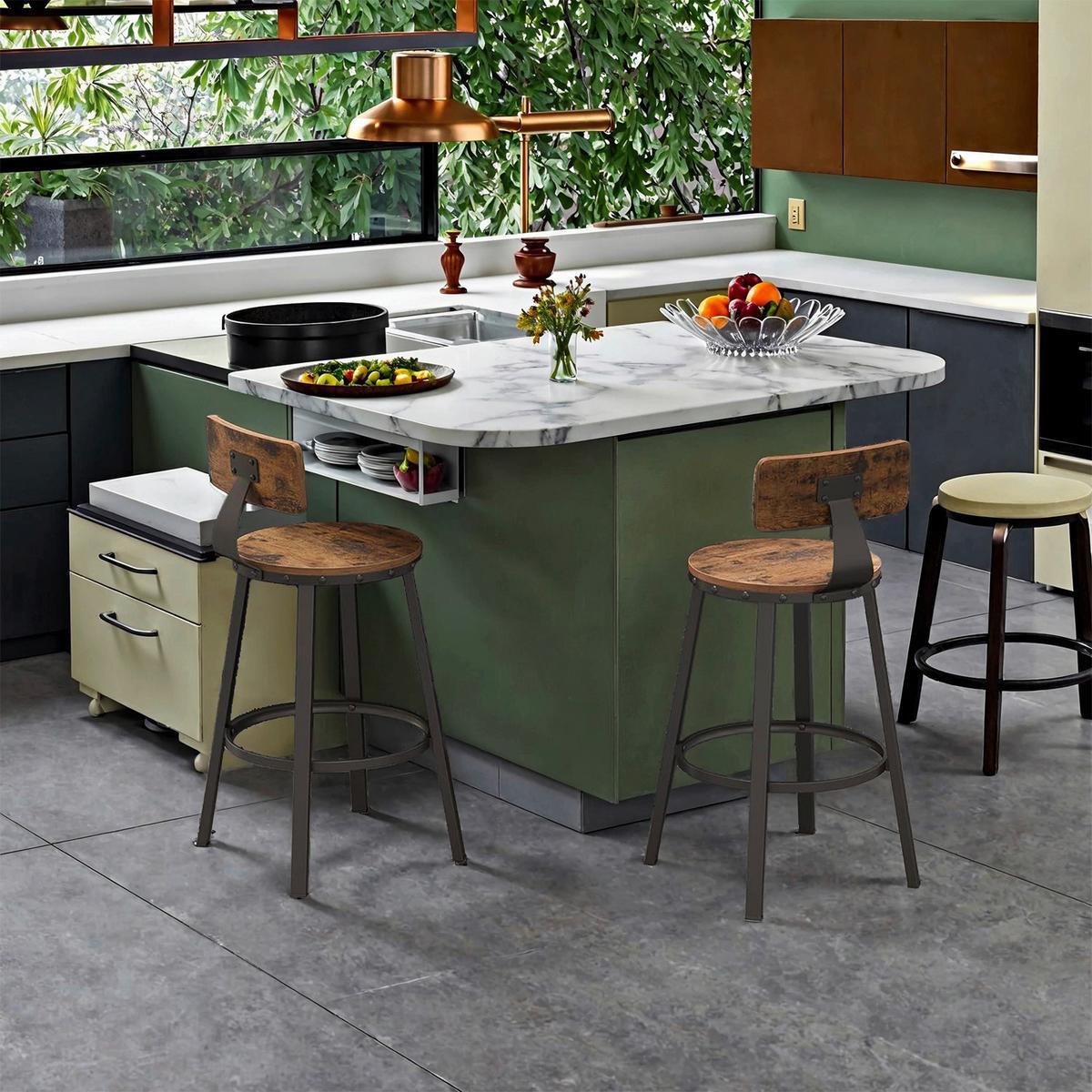 BARHOCKER BAR STOOL - Dunkelbraun/Schwarz, MODERN, Holzwerkstoff/Metall (51,5/88,5/51,5cm) - MID.YOU