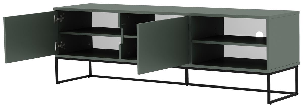 KOMODA NISKA LIPP - LOMOCO - - czarny/ciemnozielony, Design, materiał drewnopochodny/metal (176/57/43cm) - Lomoco
