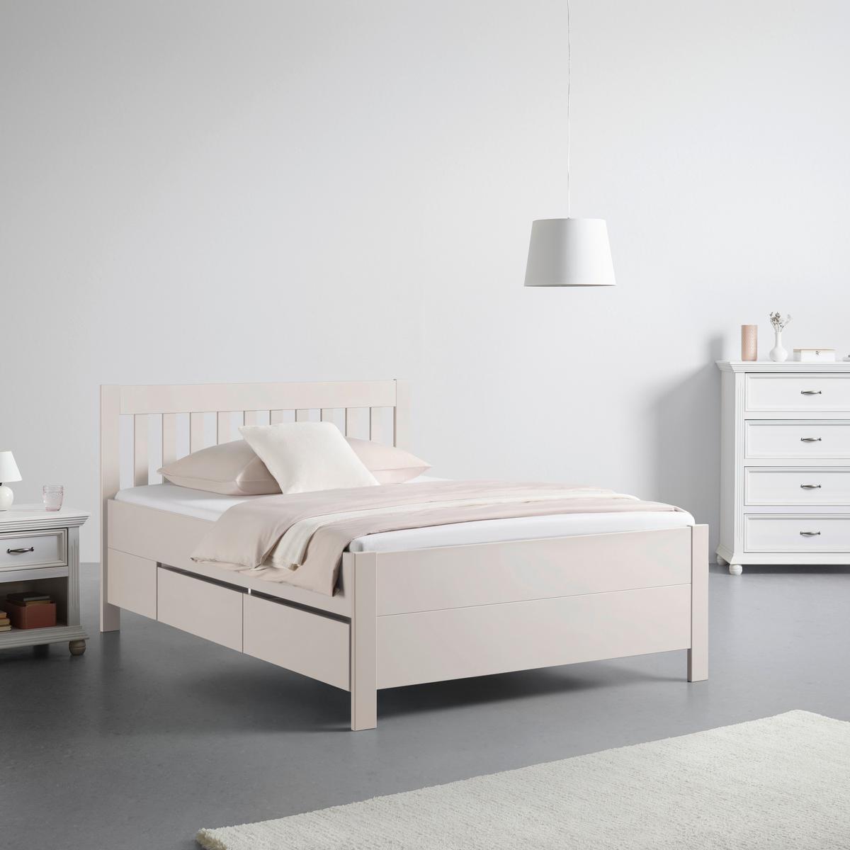 Stauraumbett Nizza Kaschmirfarben ca. 140x200cm - Kaschmir, ROMANTIK / LANDHAUS, Holz (140/200cm) - Based