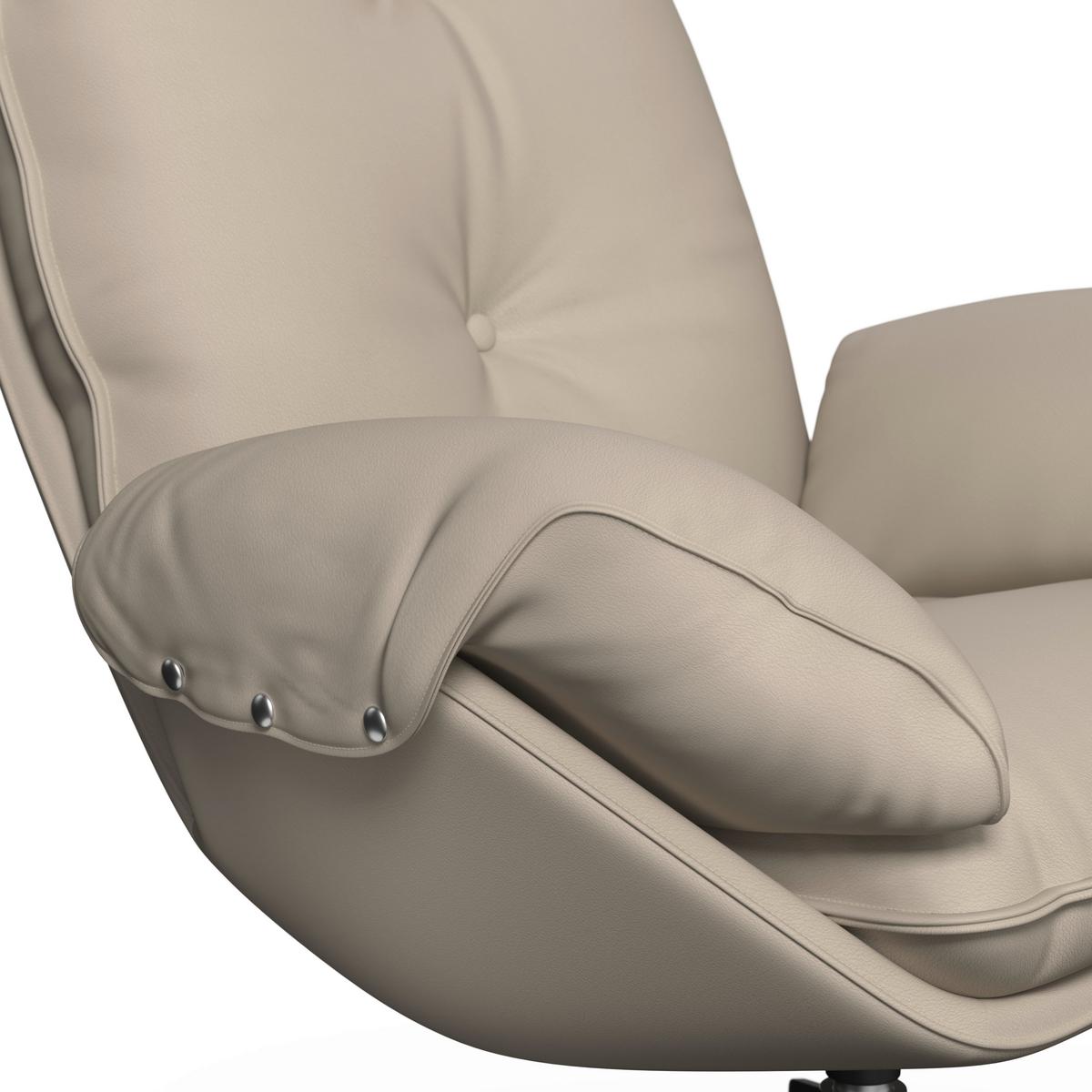 Sessel Andrea Lederlook Beige - Beige/Schwarz, MODERN, Holz/Textil (82/105/80cm) - Bessagi Home