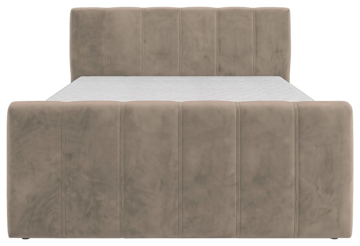 Boxbett Dana Plus Graubraun ca. 160x200cm - Graubraun/Schwarz, Kunststoff/Textil (160/200cm) - Based