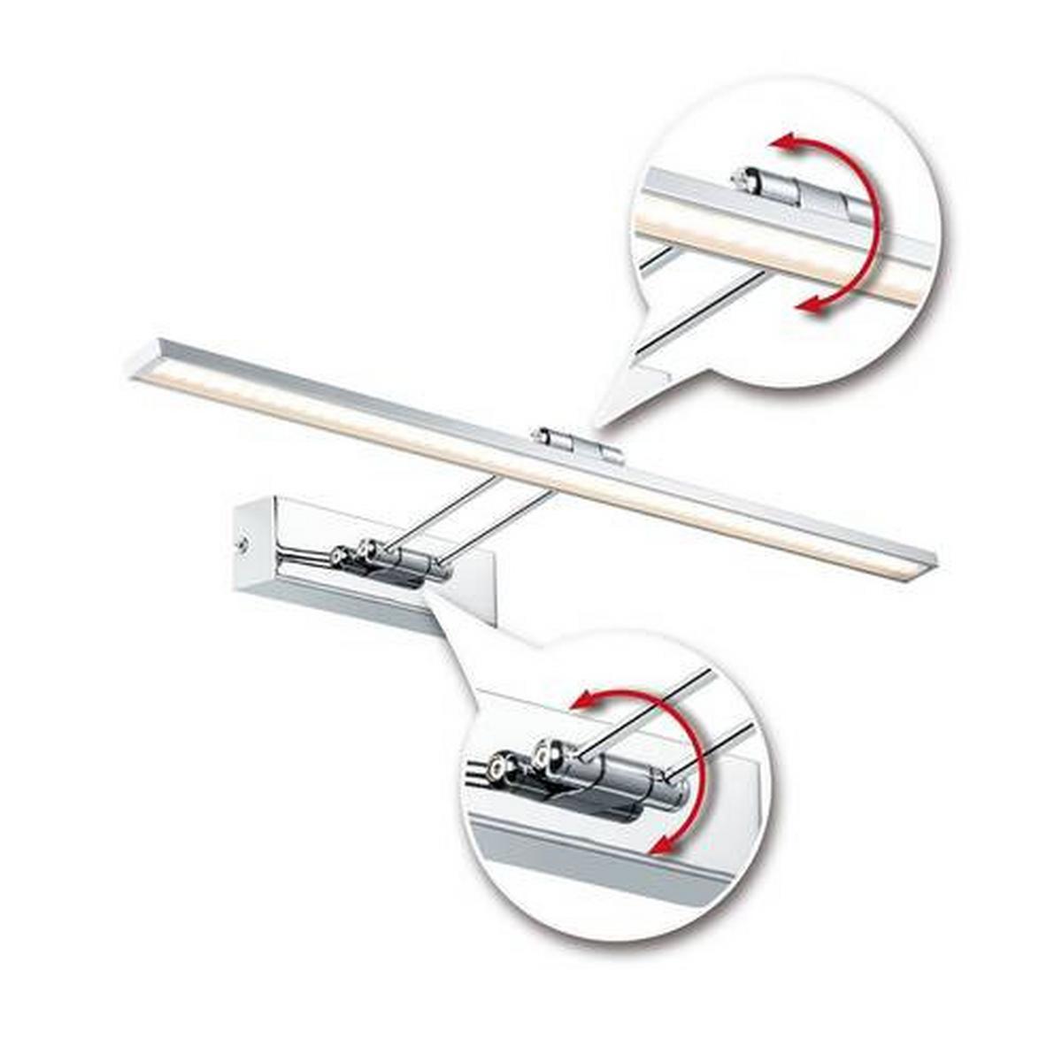 Bilderleuchte Beam Fifty in Weiß/Chromfarben max. 7 W - Chromfarben/Weiß, Basics, Metall (45/4,6/4,6cm) - Paulmann