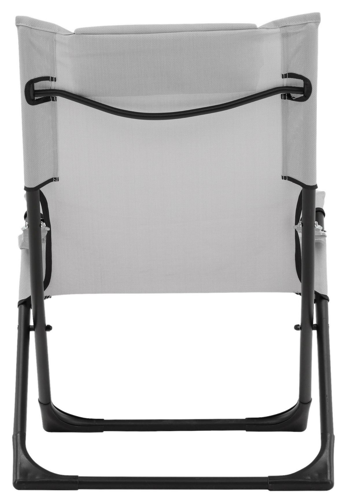 STRANDSTUHL SEVILLE - Schwarz/Grau, KONVENTIONELL, Textil/Metall (63/89/84cm) - Gardenson