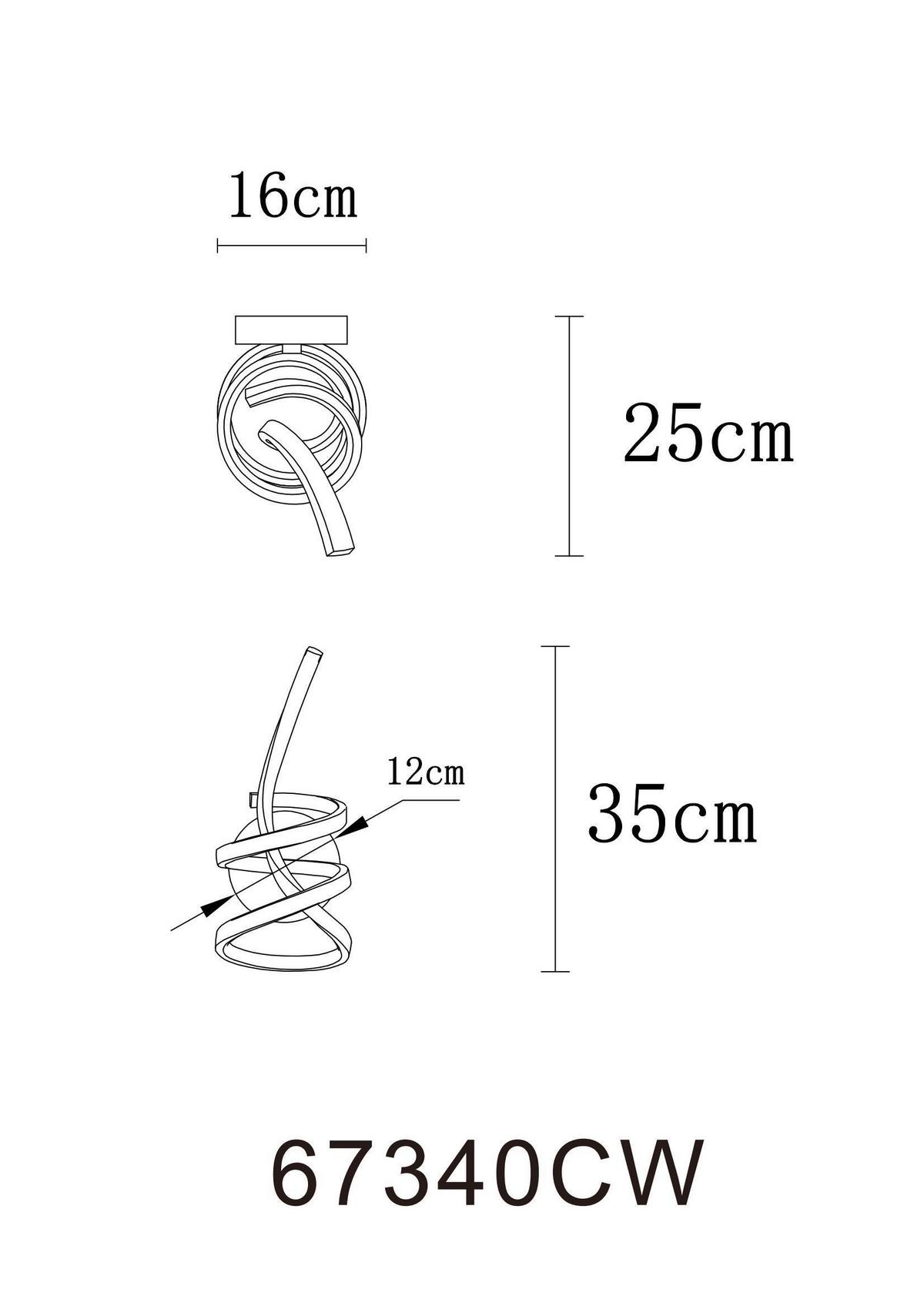 LED-DECKENLEUCHTE 67340CW IDUNA - Chromfarben/Weiss, Design, Kunststoff/Metall (16/35cm) - Globo