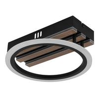 Led Stropna Svjetiljka Blevins - bijela/tamno smeđa, Natur, drvni materijal/metal (25/25/8,5cm) - Globo