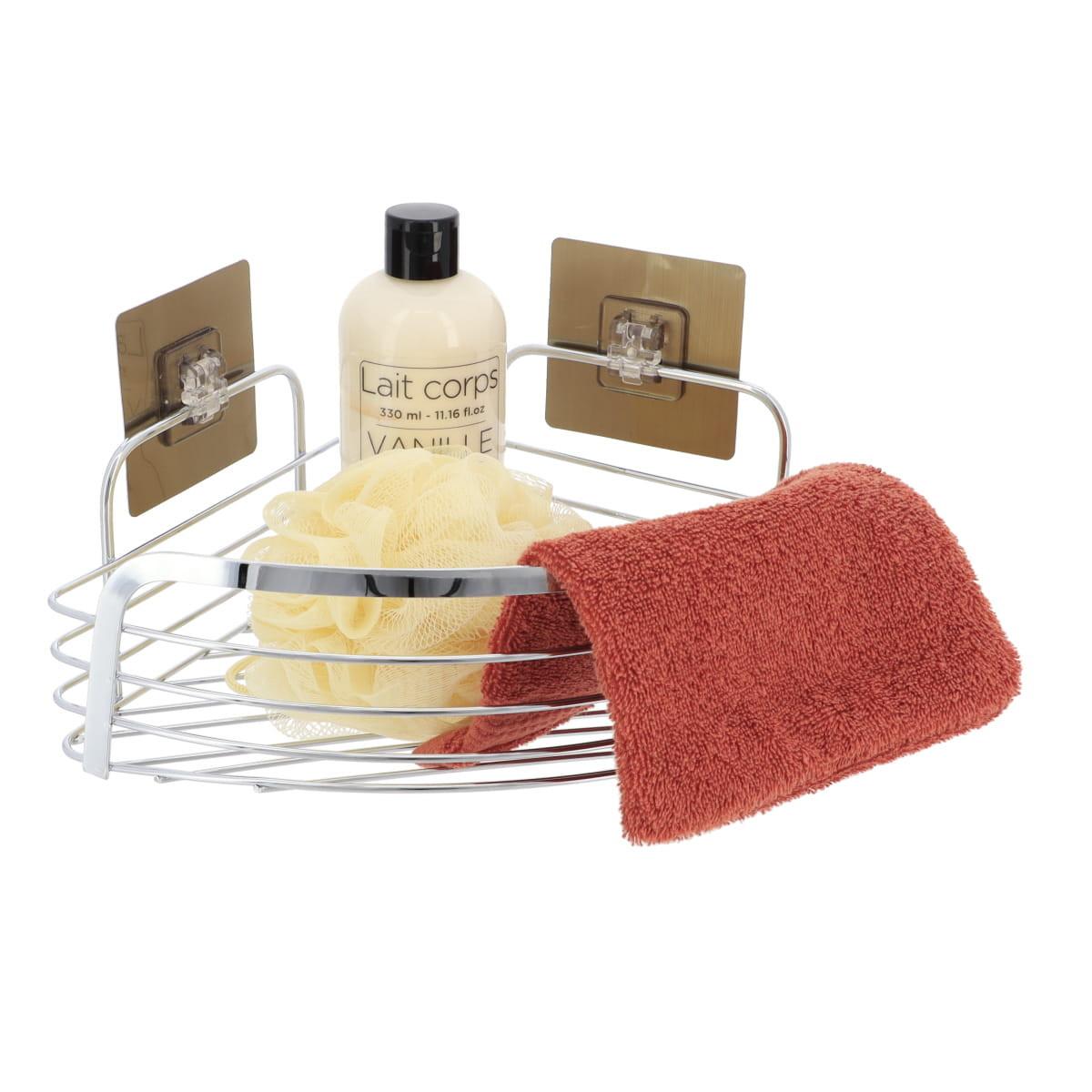 Etajeră pentru baie Silvie - argintiu, Basics, metal (24,5/12/31,5cm)