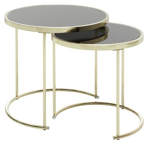 Set Miz Cora - zlate barve, Design, kovina/steklo (42/42/45cm) - MID.YOU
