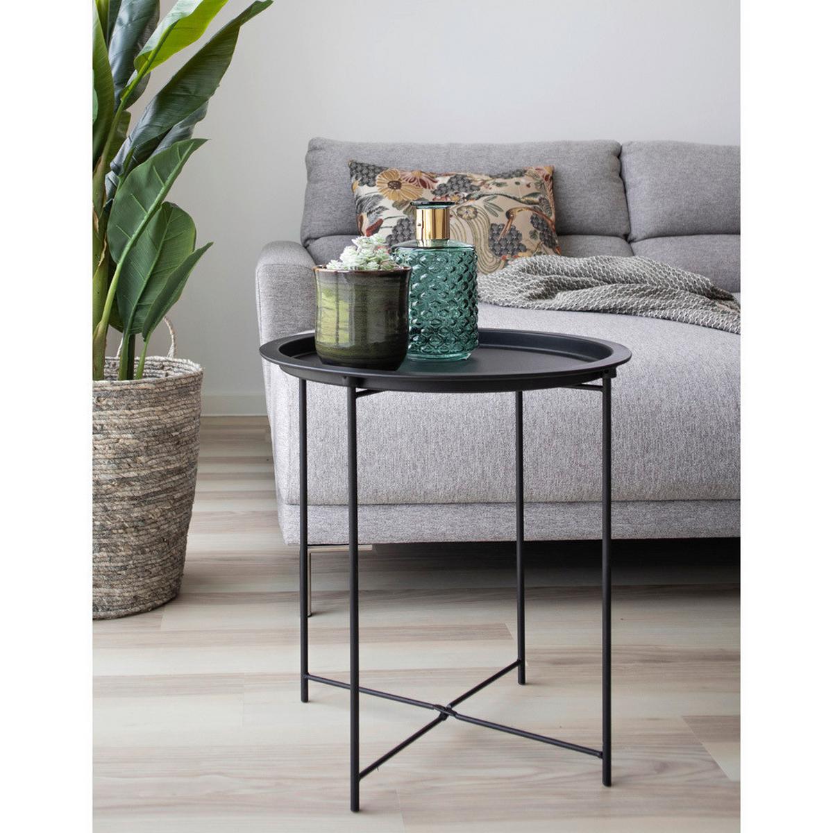 Beistelltisch Bastia Schwarz ca. 47x47x50 cm - Schwarz, Design, Metall (47/47/50cm) - MID.YOU