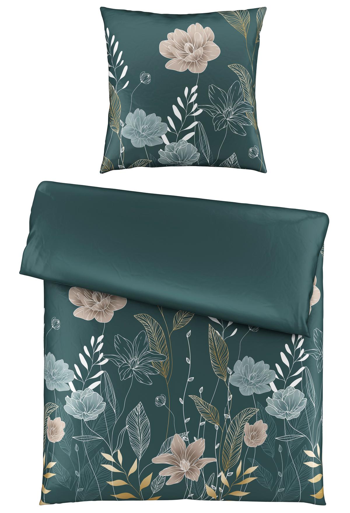 Bettwäsche Nala XXL Grün ca. 200x200cm - Grün, ROMANTIK / LANDHAUS, Textil (200/200cm) - Modern Living