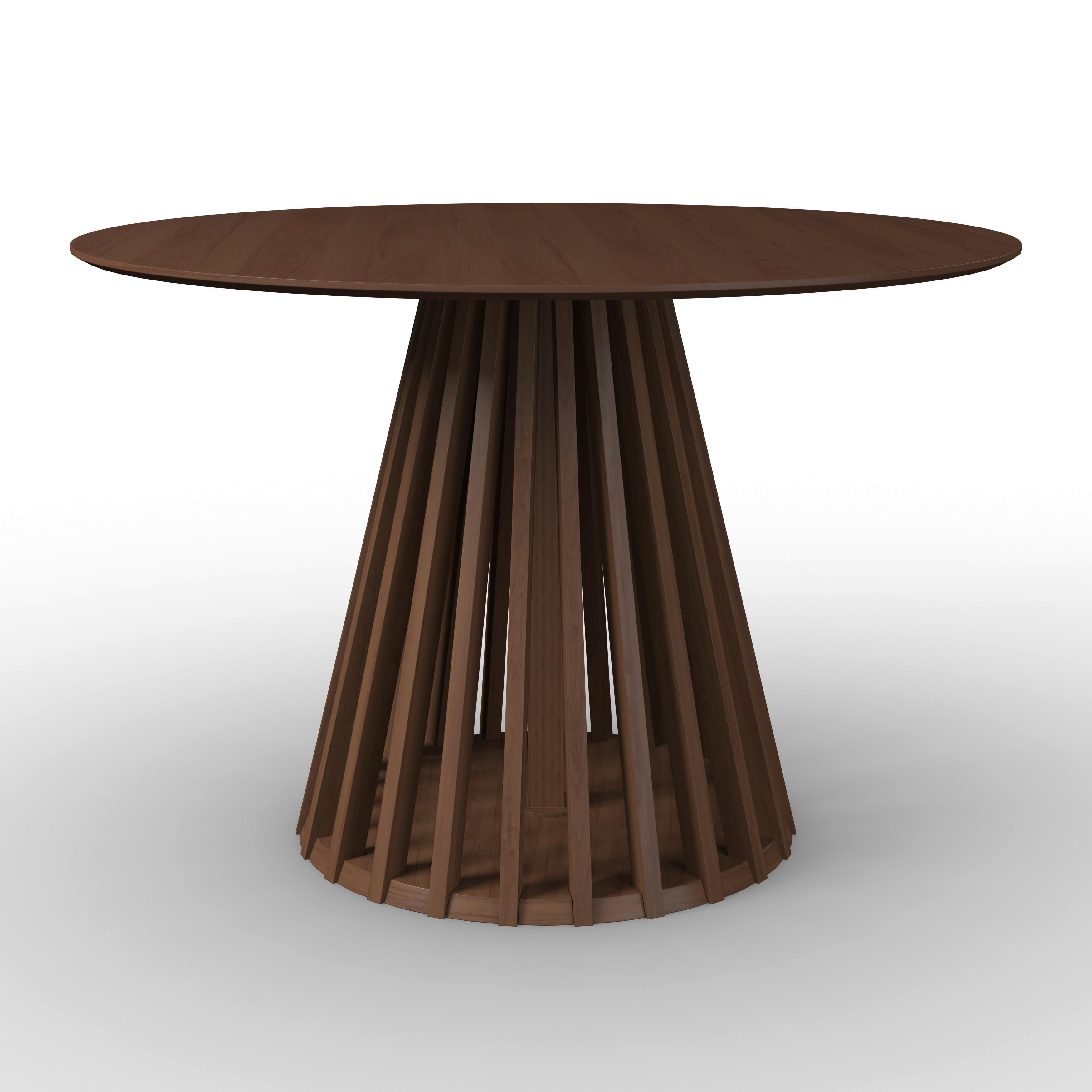 MATBORD ENNIO - valnötsfärgad, Modern, metall/trämaterial (120/75cm) - Bessagi Home